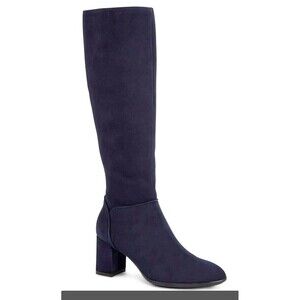 NWOB Aquatalia | Women's Deana Dress Suede Knee High Tall Boot Navy Blue 8